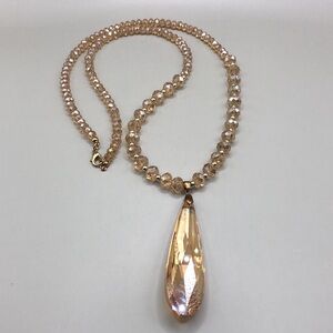 Champagne glass crystal long teardrop pendant necklace sparkling dazzling